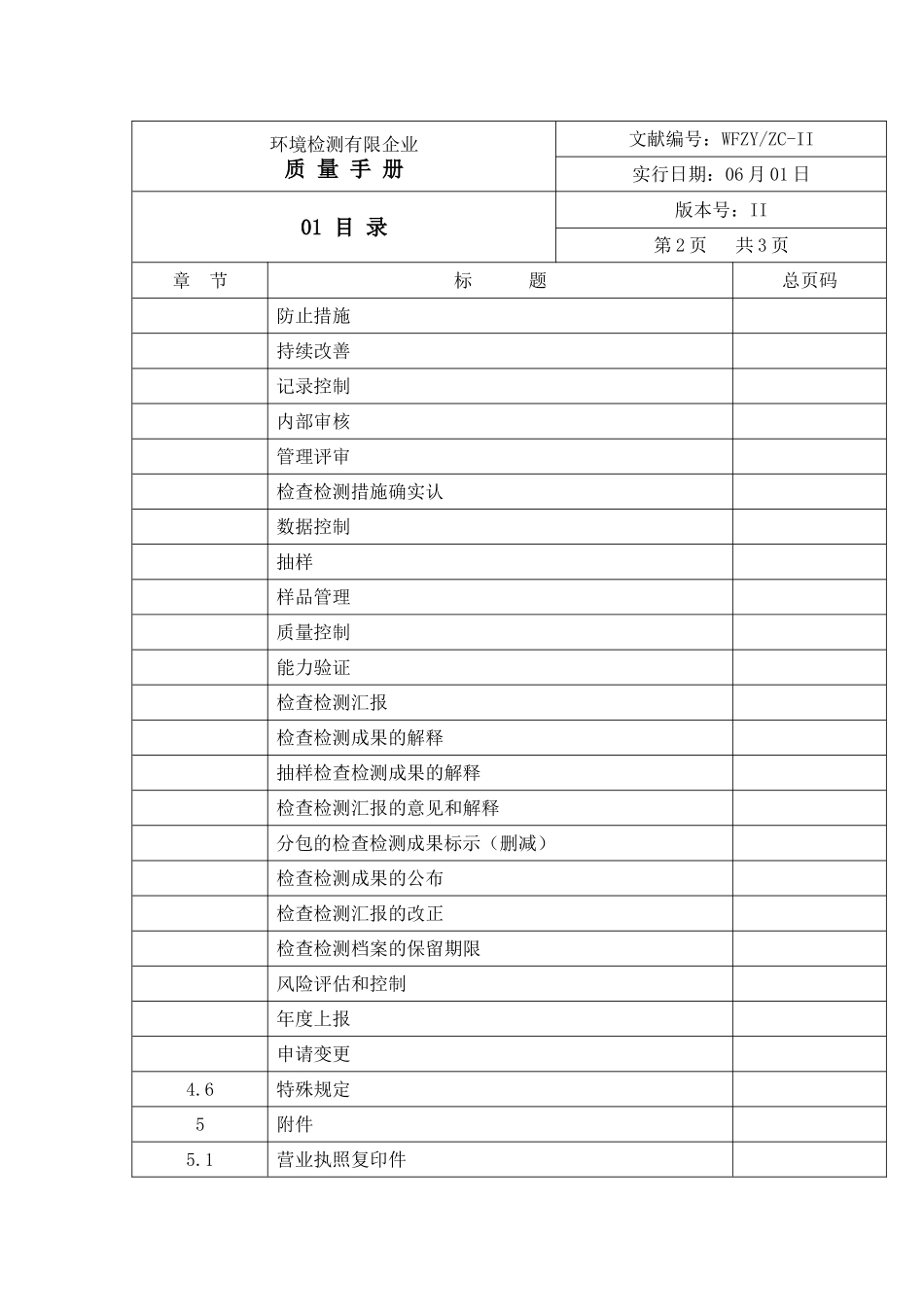 2025年环境检测有限公司质量手册全册_第2页
