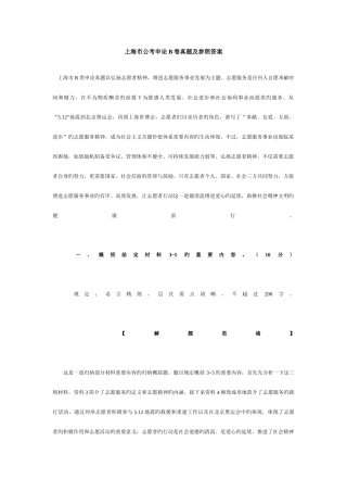 2025年上海市公申论B卷真题及参考案