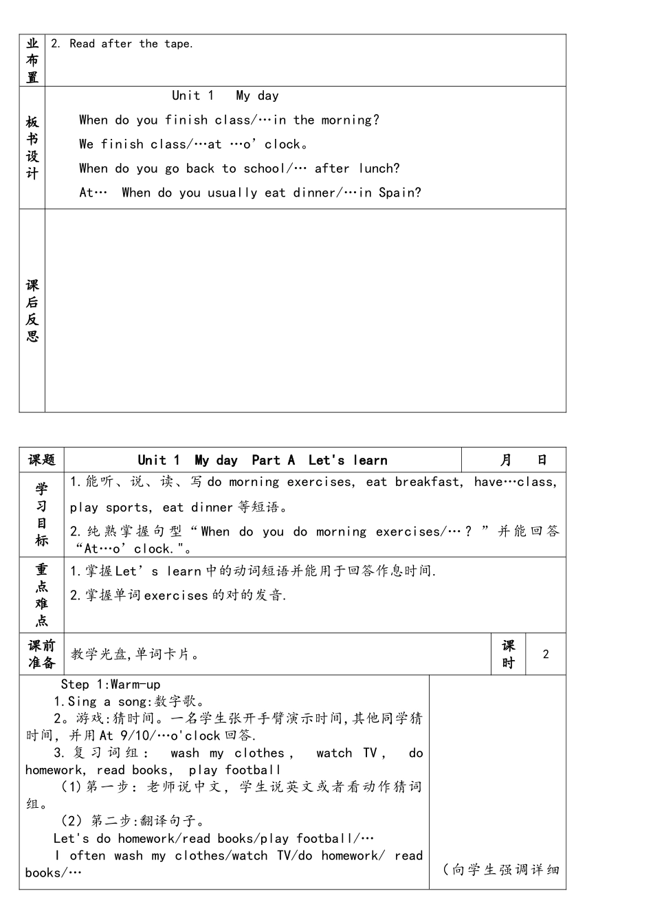 2025年pep小学五年级下册英语教案全册_第2页