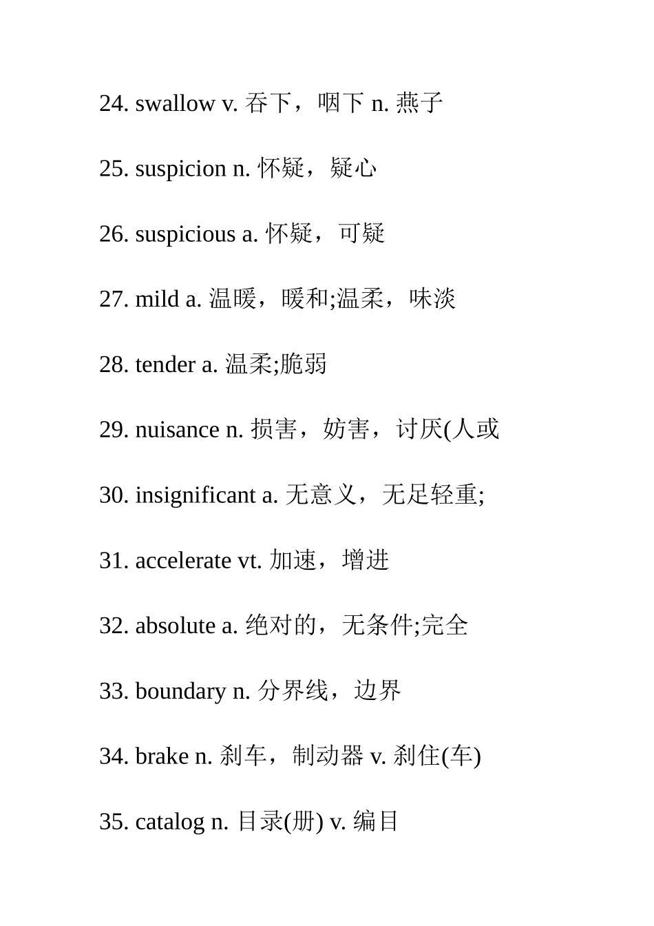 2025年四级词汇精简个_第3页