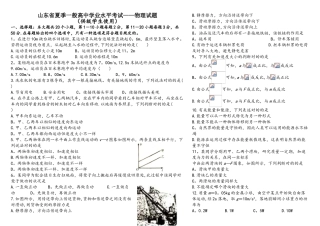2025年山东物理学业水平测试真题