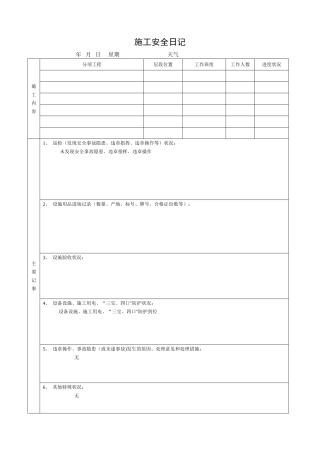 2025年安全员日记范本