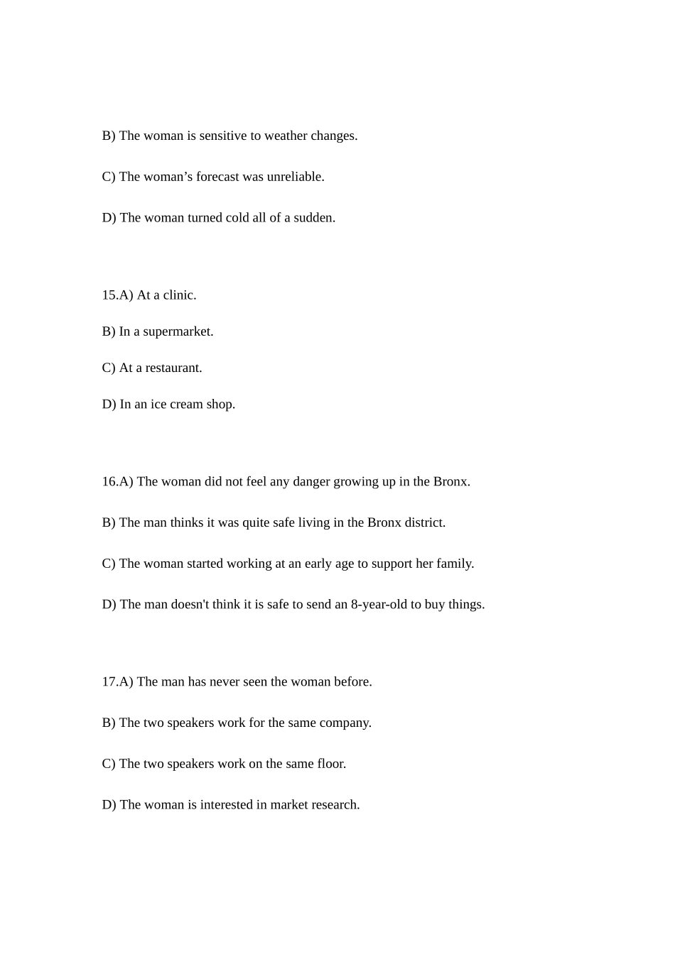2025年大学英语四级听力试题_第2页