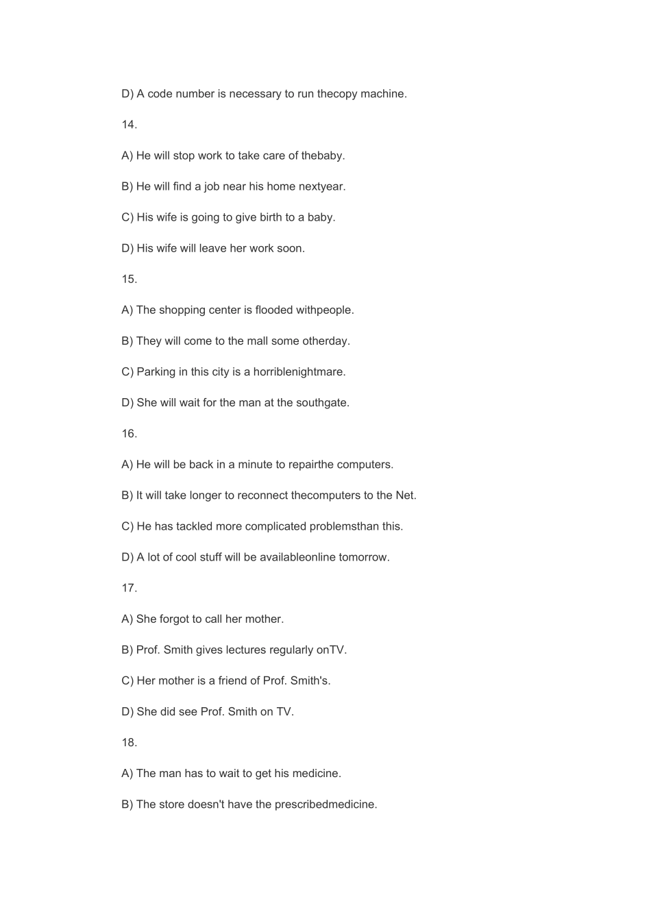 2025年大学英语六级听力真题原文答案_第2页