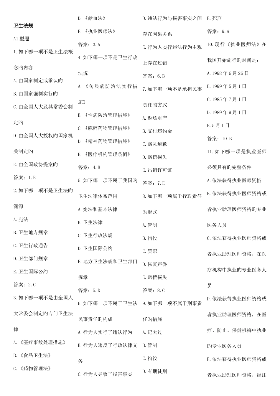 2025年卫生法规题库_第1页