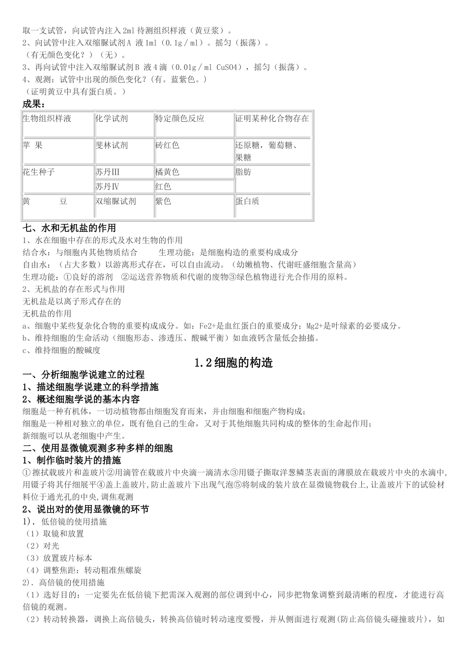 2025年安徽省学业水平测试生物知识点总结按考纲提纲_第3页