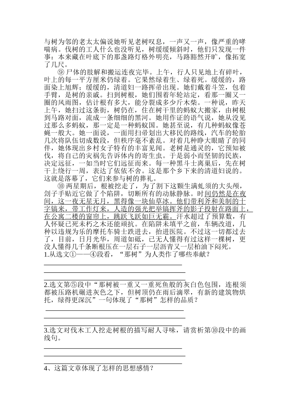 2025年九年级语文下册知识点训练题_第3页