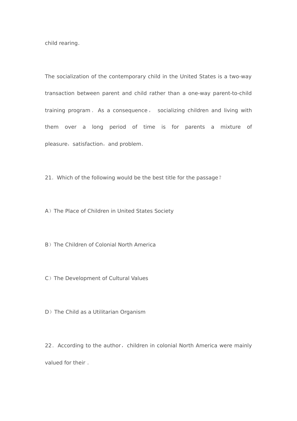 2025年大学英语四级模拟试题_第3页