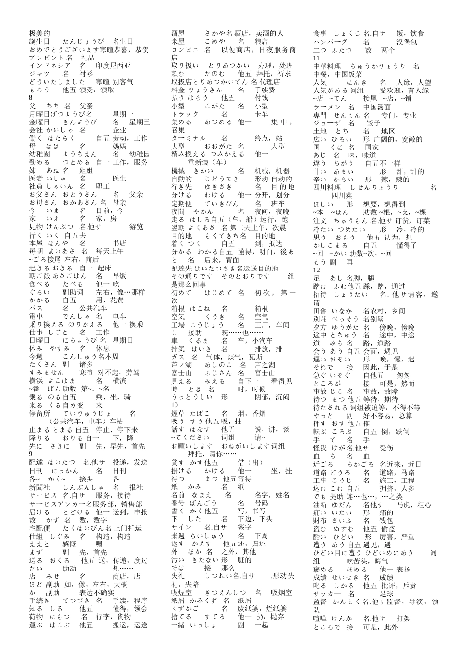2025年自考日语教程任卫平课文单词表_第2页