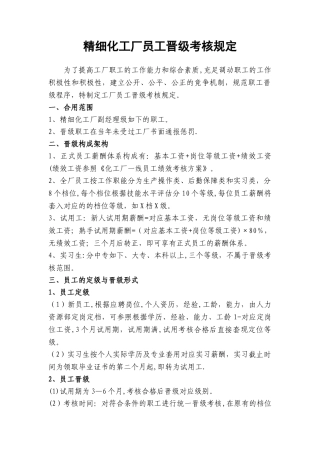 2025年工厂员工晋级考核规定