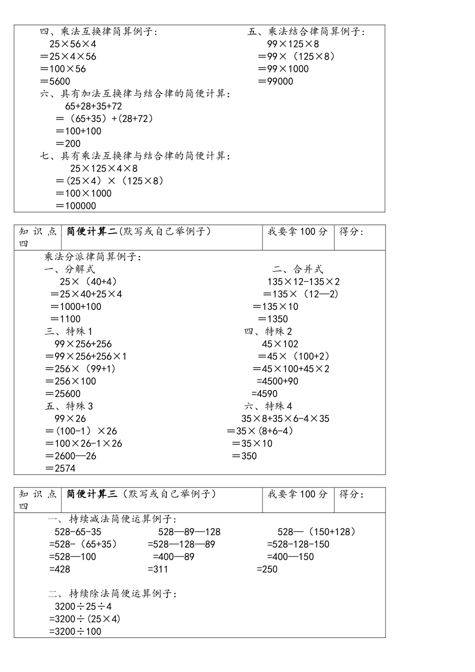 2025年人教版四年级数学下册背诵或默写知识点_第2页