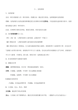 2025年光的折射知识点
