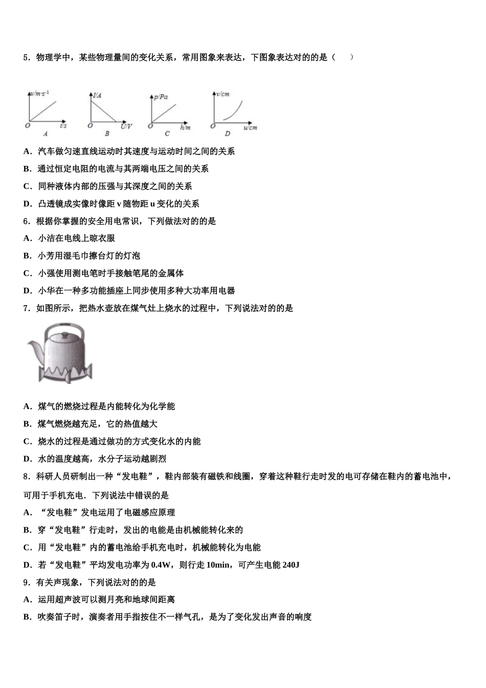 2025年江西省南康区南康八中学毕业升学考试模拟卷物理卷含解析_第2页