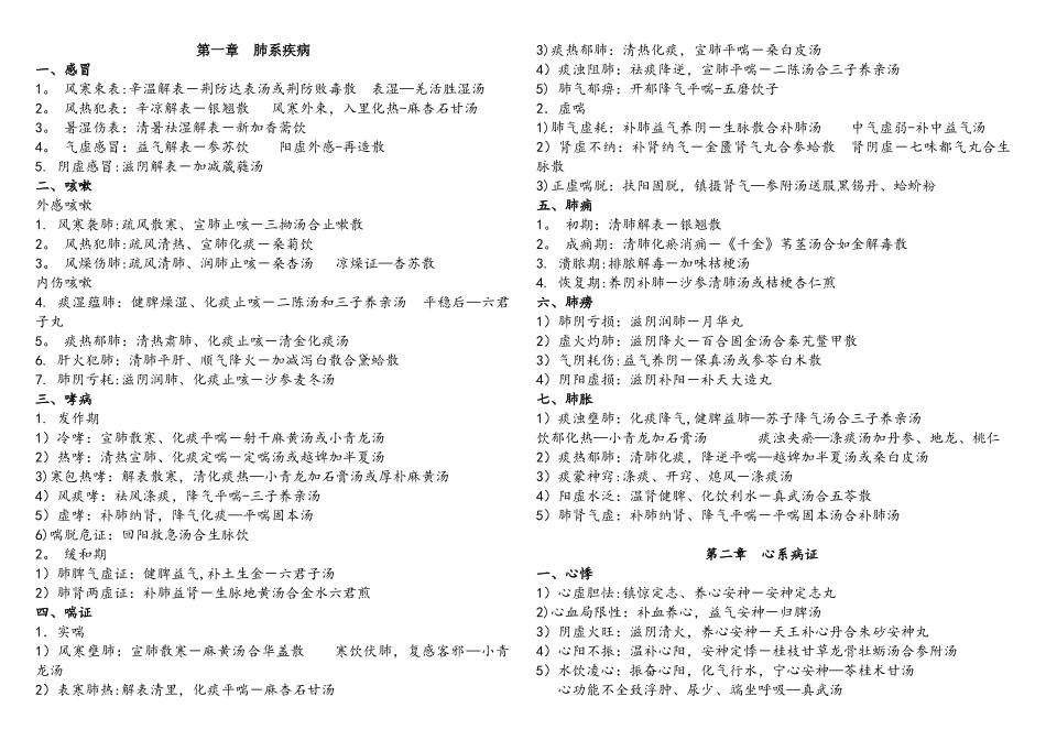 2025年主治医师考试中医内科复习资料_第1页