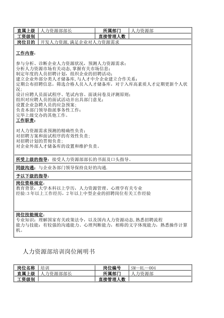 2025年公司全套岗位说明书范本_第3页
