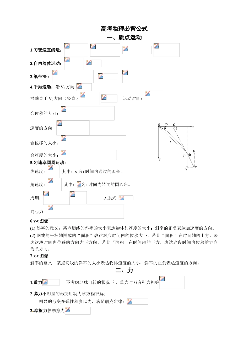 2025年高考物理必背公式_第1页