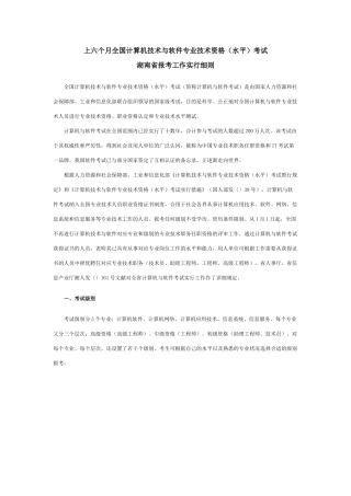 2025年上半年全国计算机技术与软件专业技术资格考试实施细则