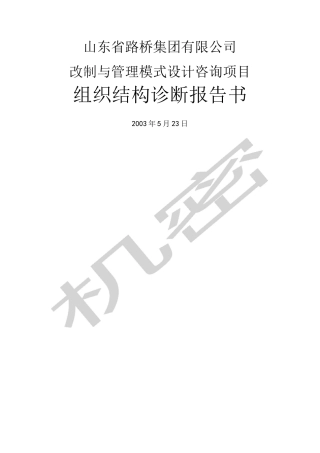 组织结构诊断报告书 