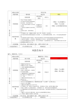 矿山使用风险告知卡汇总