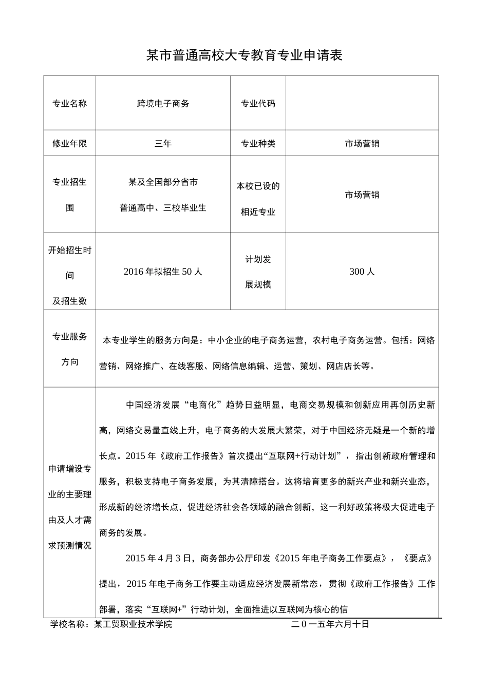 跨境电子商务专业申报材料_第2页
