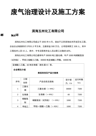 废气治理设计及施工方案
