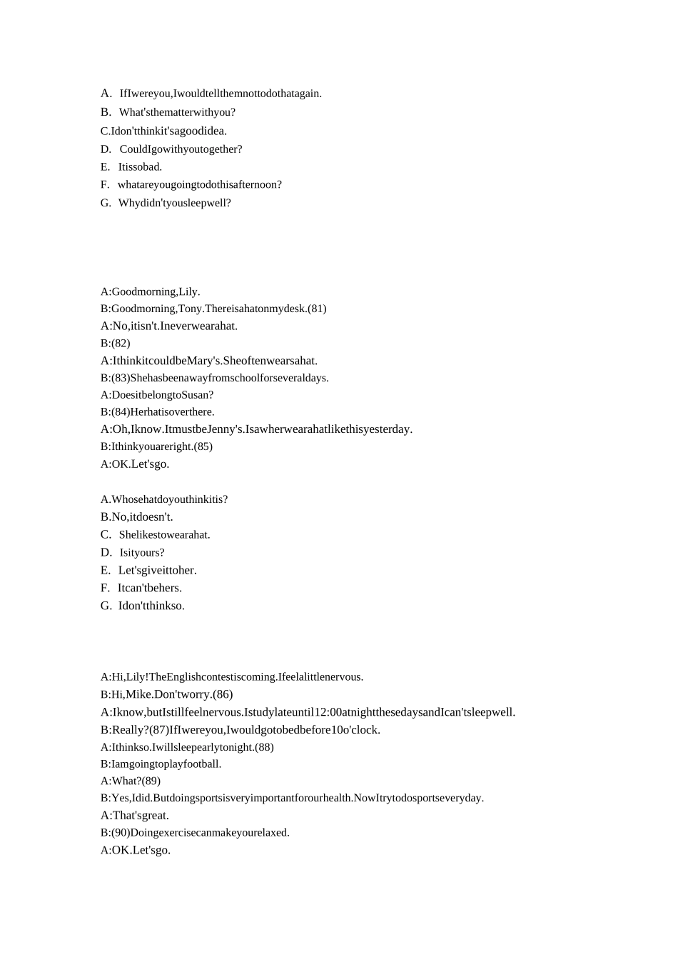 情景交际七选五题型整理_第2页