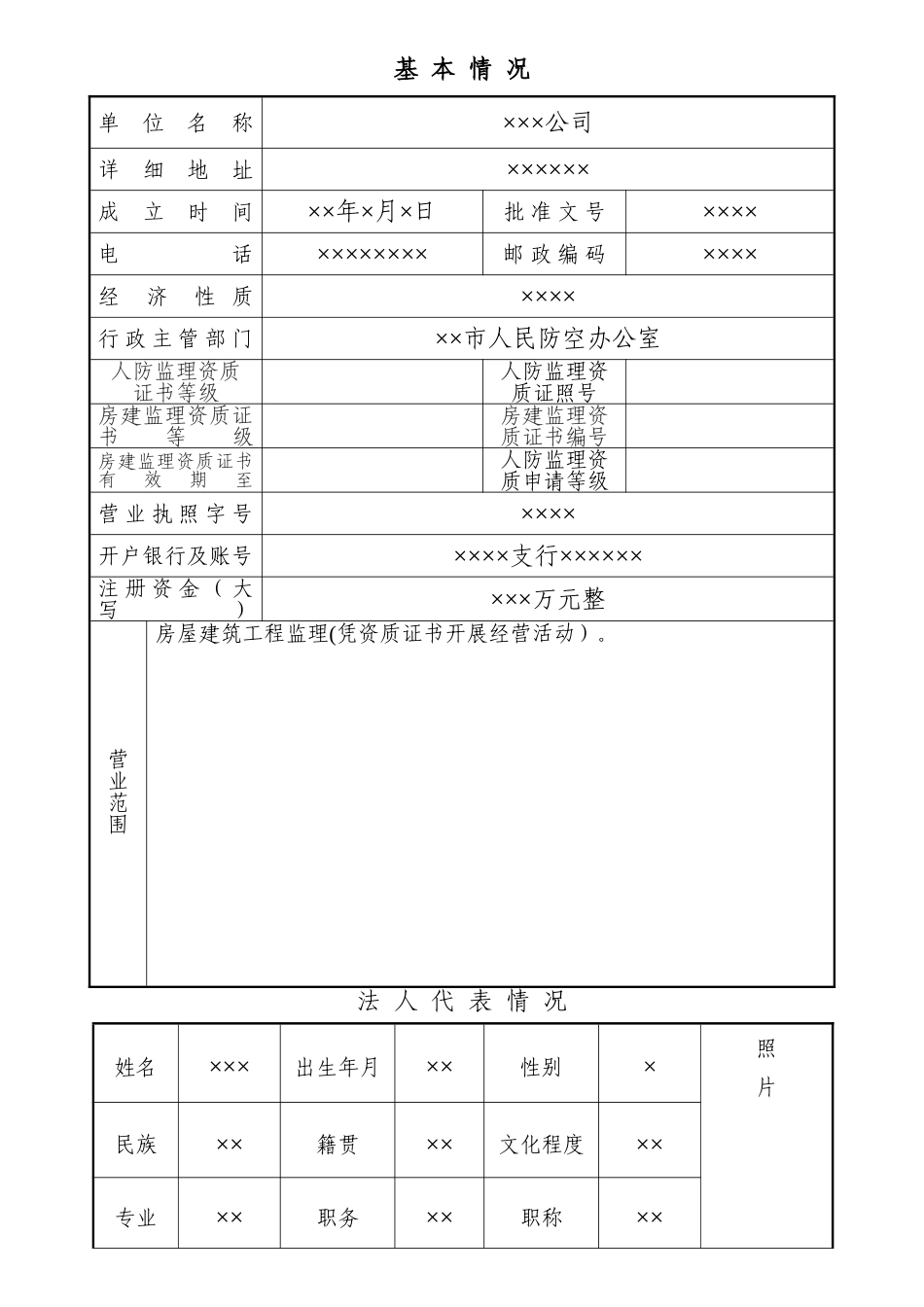 人防工程监理企业变更申请表_第2页
