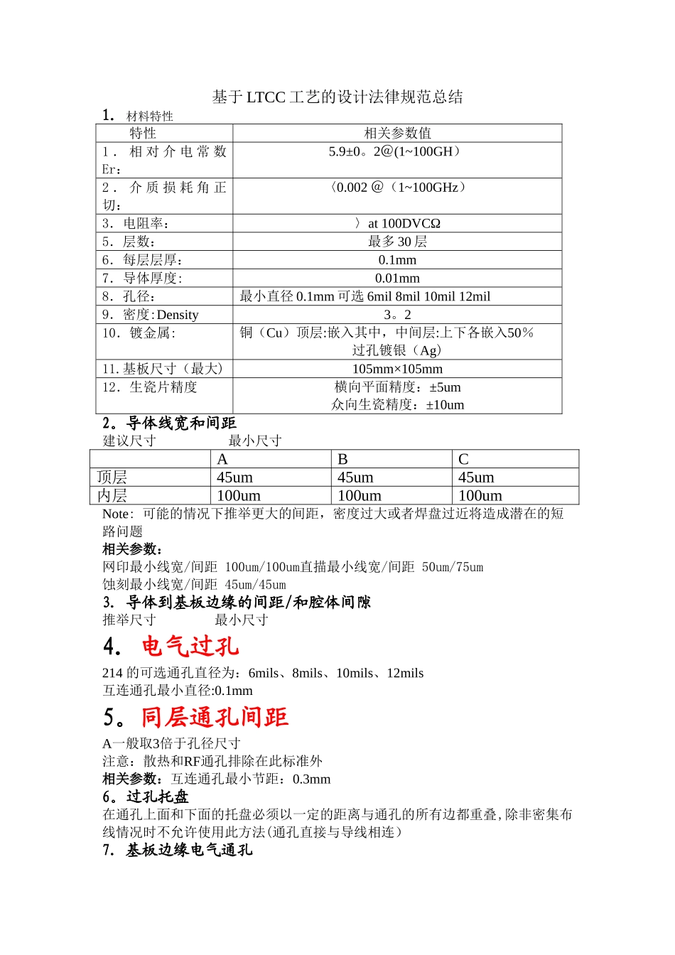 基于LTCC工艺的设计规范总结_第1页