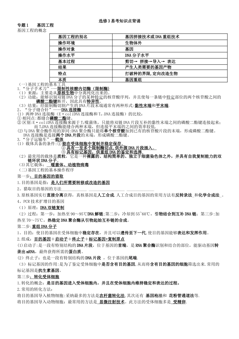 基因工程知识点总结_第1页