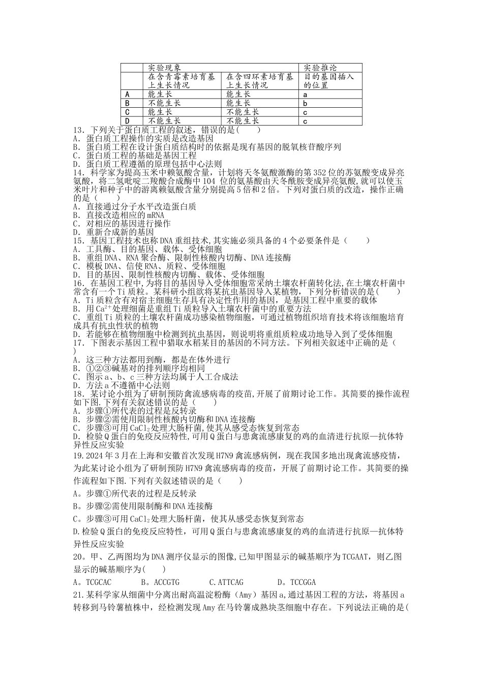 基因工程章末检测附答案_第2页