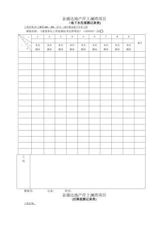 基坑监测记录表15153