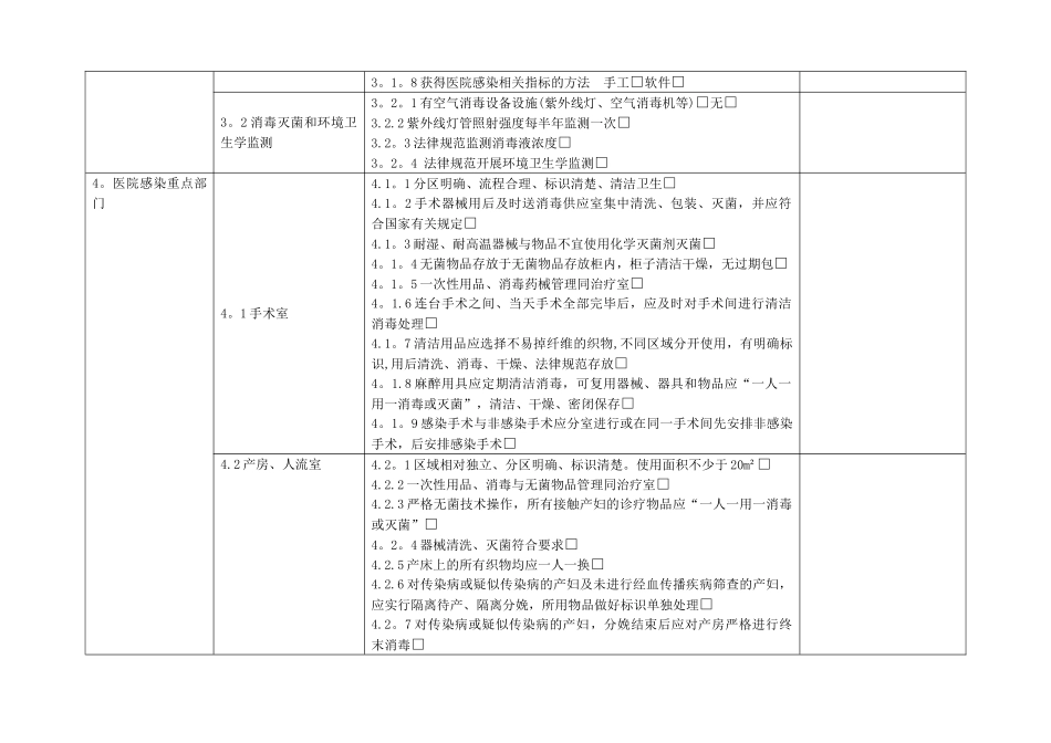 基层医院医院感染管理专项督导检查表_第3页