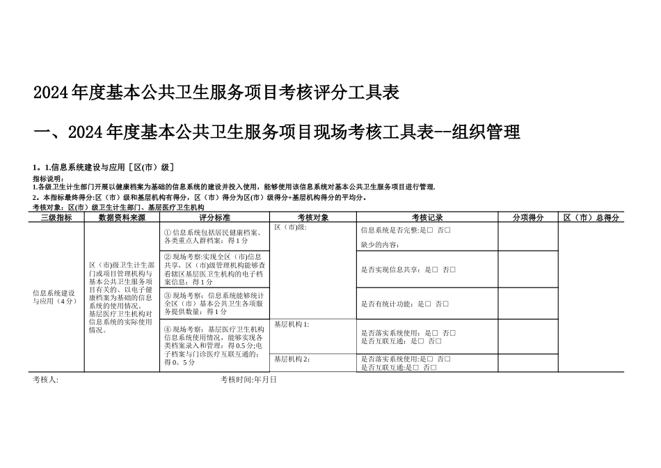 基本公共卫生考核评分工具表_第1页