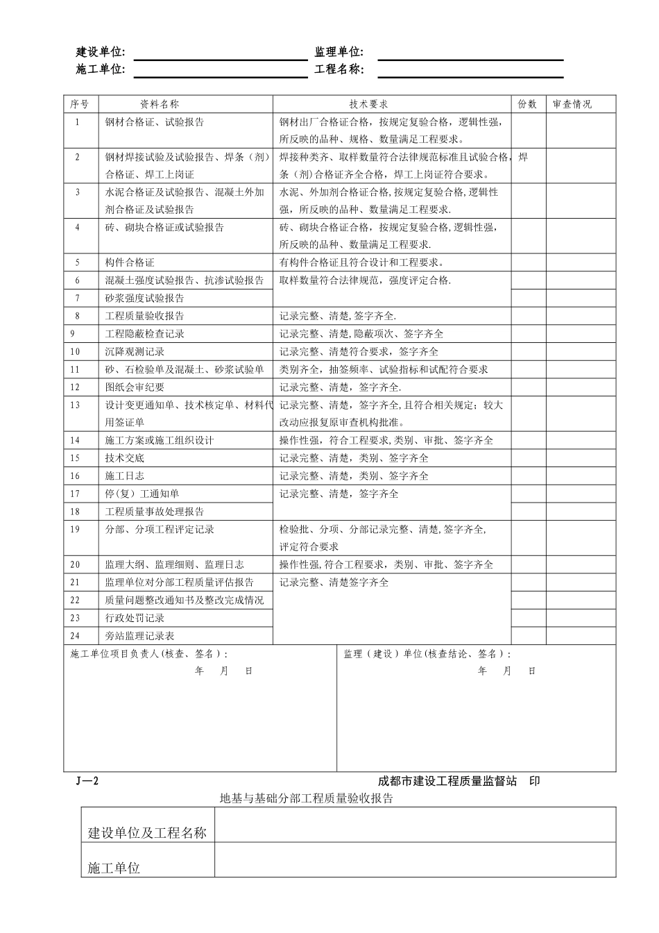 基础、主体工程质量文件汇总表_第2页