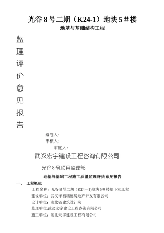 基础工程评估报告