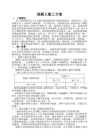 基础混凝土施工方案