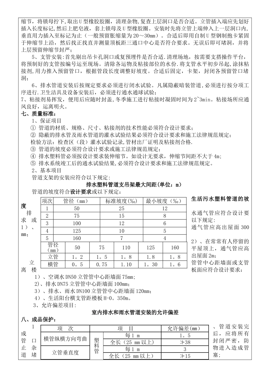塑料排水管道安装工程技术交底_第2页