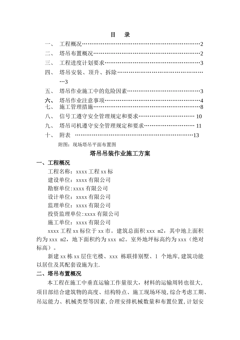 塔吊吊装作业施工方案_第1页