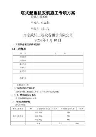 塔吊施工方案(专项方案)