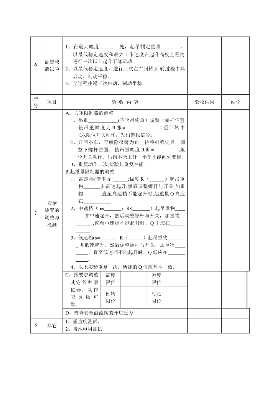 塔式起重机安装验收表_第2页