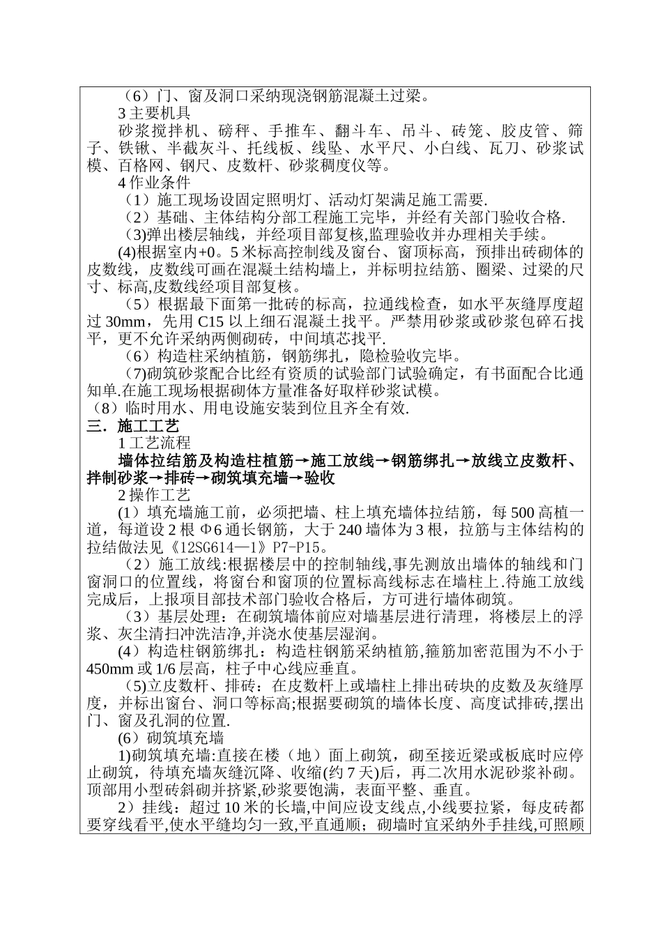 填充墙砌体工程技术交底-_第2页