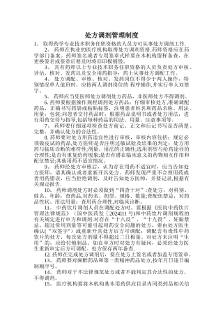 处方调剂管理制度
