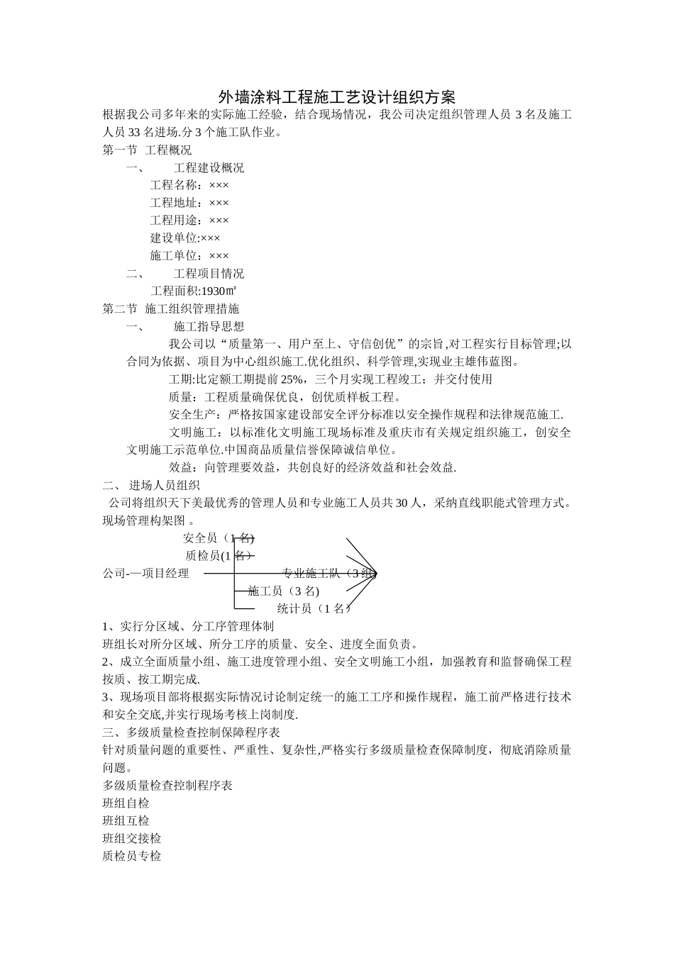 外墙涂料工程施工艺设计组织方案_第1页