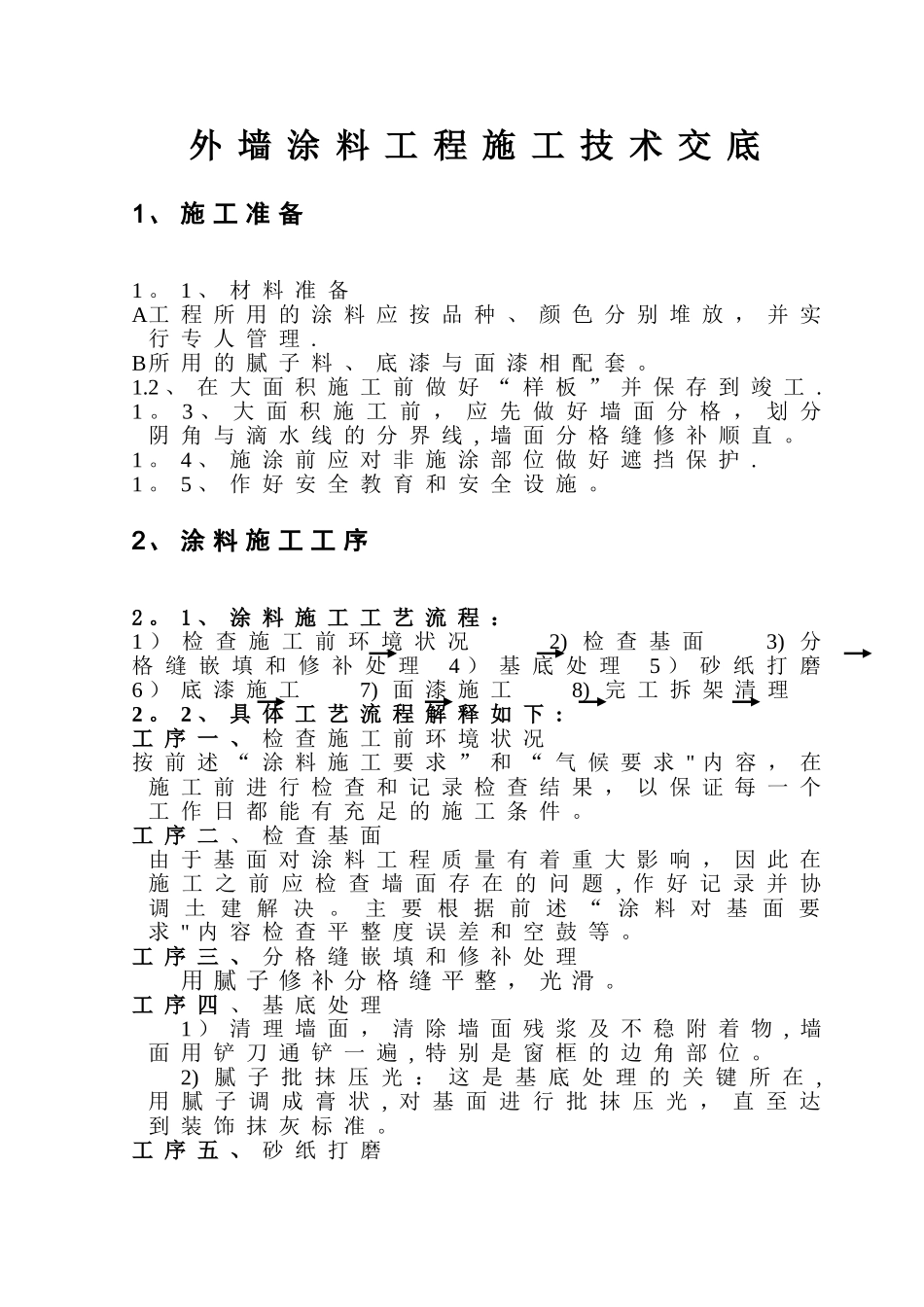 外墙涂料施工技术交底31542_第1页