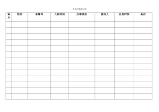 外来车辆登记表
