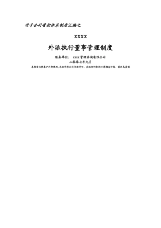 外派执行董事管理制度