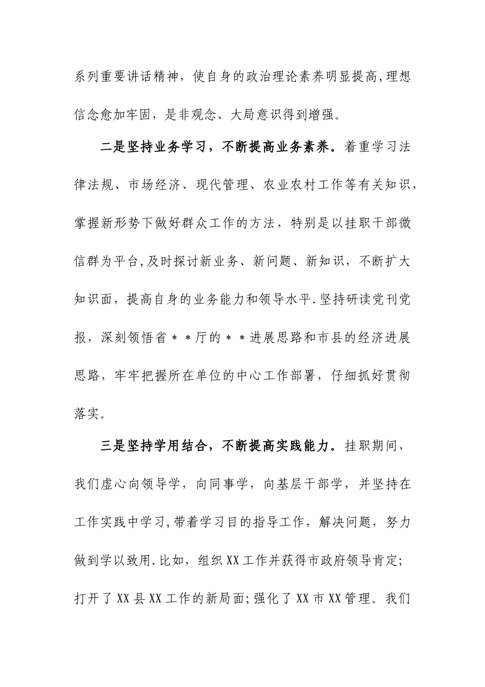 外派干部挂职锻炼工作总结发言_第3页
