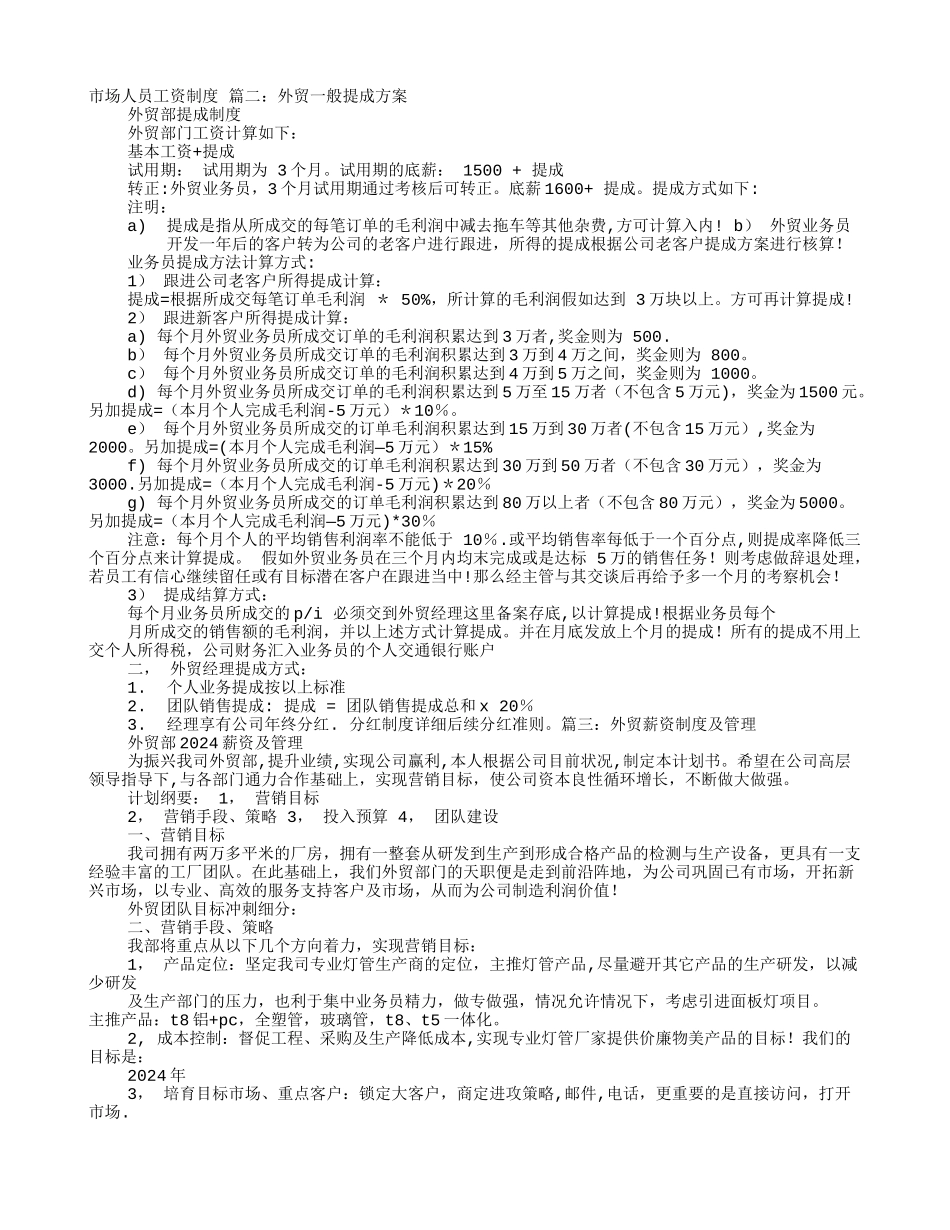 外贸业务员薪酬制度_第1页