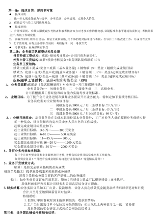 外贸业务提成制度