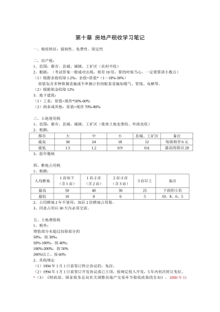 2025年房地产估价师考试基本制度与政策房地产税收学习笔记